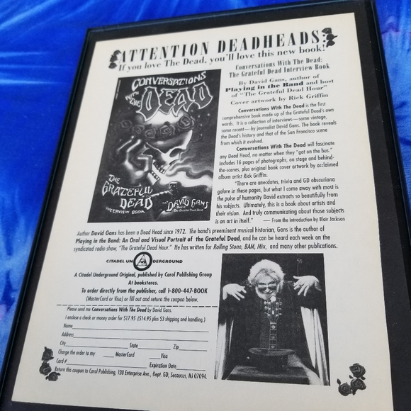 Grateful Dead Vintage Jerry Garcia Psychedelic Retro Wall Decor Skeleton - Picture 3 of 6